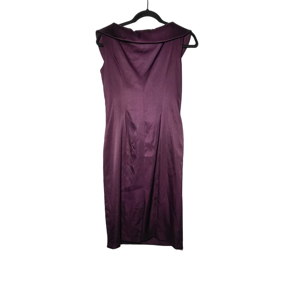 Evan Picone Women's Sleeveless Ruched Purple Dress Size 6 Office Career Date - Picture 2 of 9